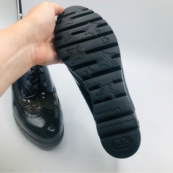 Wonder  navy and blue patten leather platform loafers‎ size 7-7.5 39 euro size39 - Picture 7 of 14